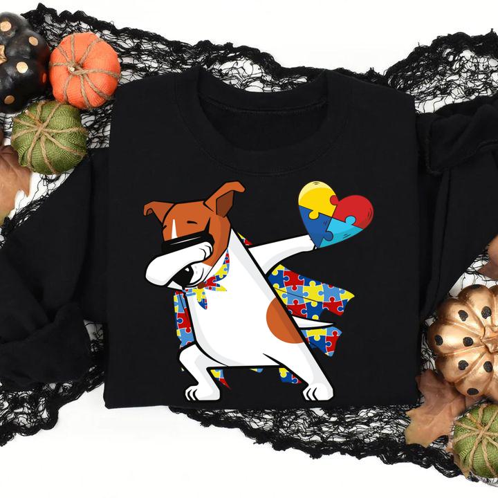 Cute Dabbing Jack Russell Dog Autism Awareness Gifts t-shirt sweatshirt