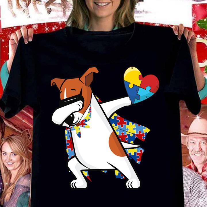 Cute Dabbing Jack Russell Dog Autism Awareness Gifts t-shirt woman shirt