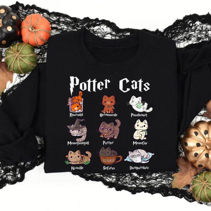 Potter Cats Cute Harry Pawter Kitten T Shirt gift for her t-shirt sweatshirt