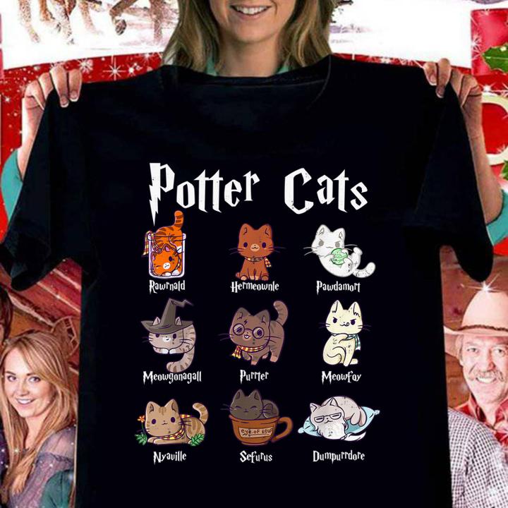 Potter Cats Cute Harry Pawter Kitten T Shirt gift for her t-shirt woman shirt