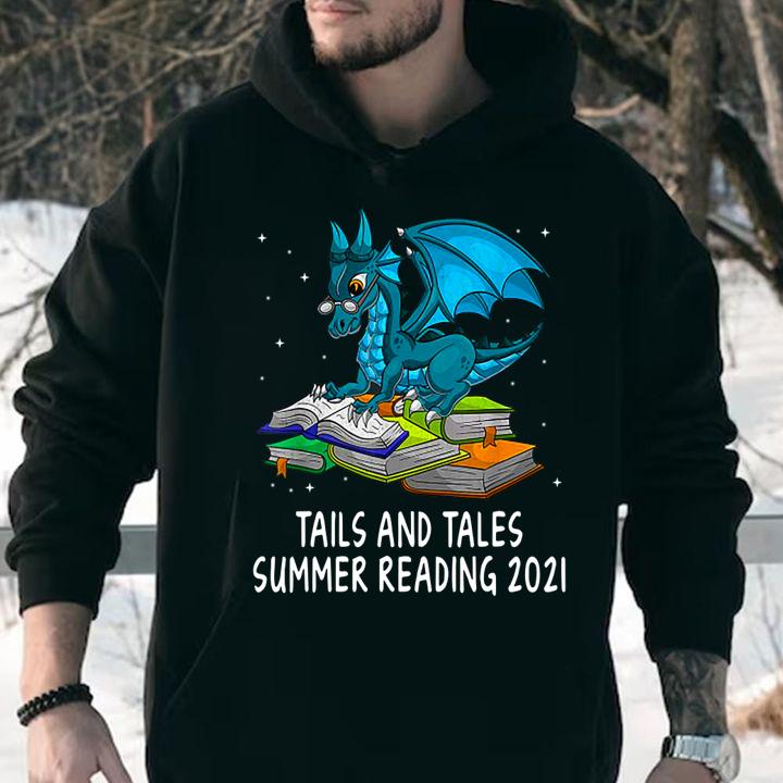 Tails And Tales Summer Reading 2021 Library Dragon t-shirt hoodie