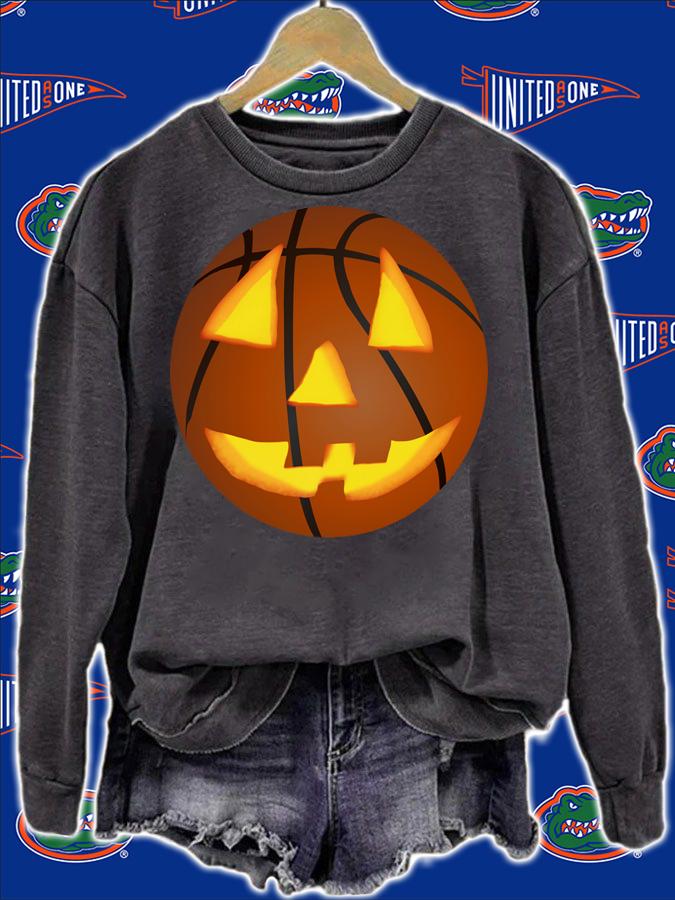 Halloween Basketball Pumpkin Face Funny Jack-o'-lantern t-shirt sweatshirt