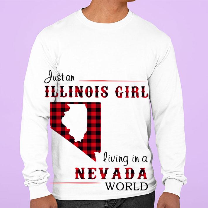 Just An Illinois Girl Living In A Nevada World Map t-shirt sweatshirt