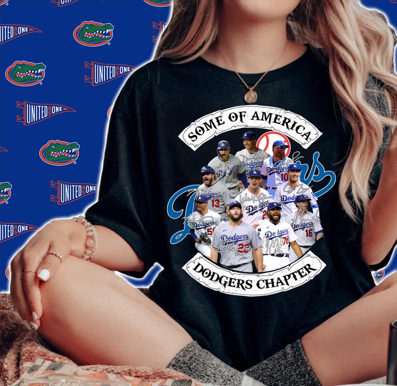 Sons Of America Dodgers Chapter Los Angeles Dodgers Signatures t-shirt woman shirt