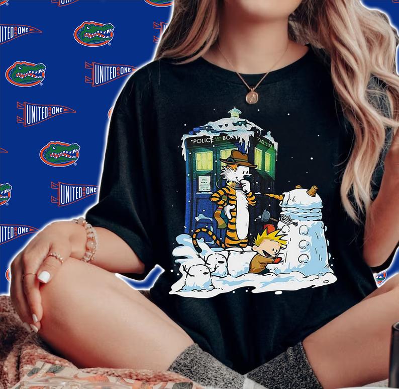 Doctor Calvin And Hobbes Mashup Doctor Who t-shirt woman shirt