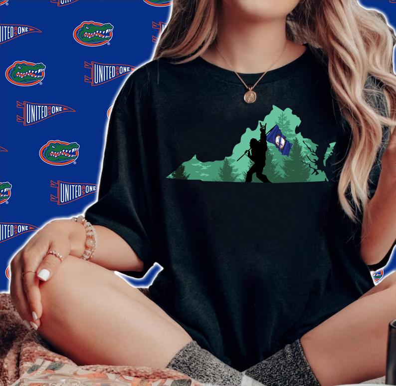Bigfoot Rock Anf Roll Virginia Flag t-shirt woman shirt