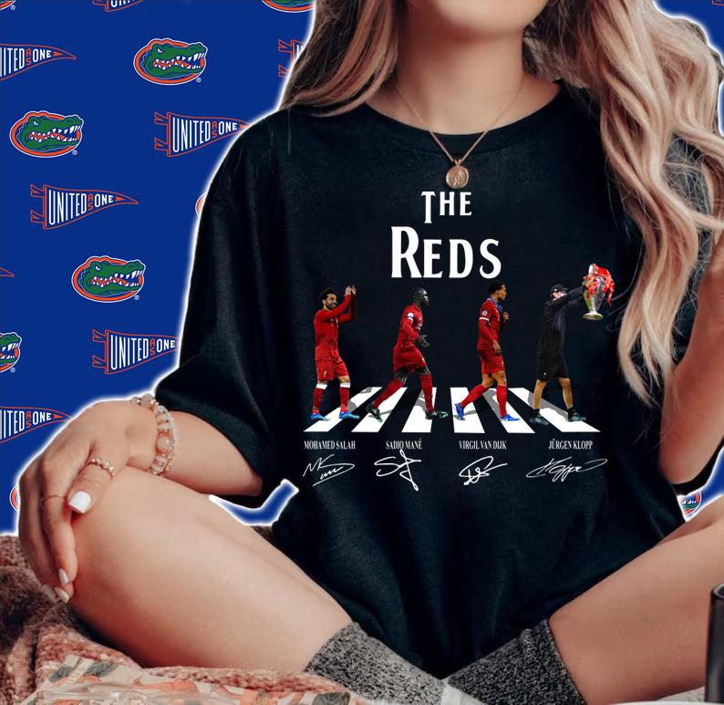 FC Liverpool Champions The Reds Walking Abbey Road Signatures t-shirt woman shirt