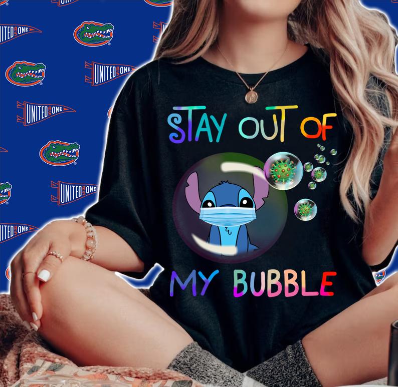 Stitch mask stay out of my bubble Coronavirus t-shirt woman shirt