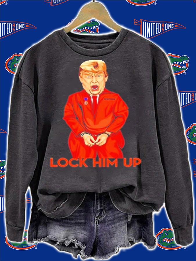 Donald Trump Lock Him Up Orange Jumpsuit Funny t-shirt sweatshirt