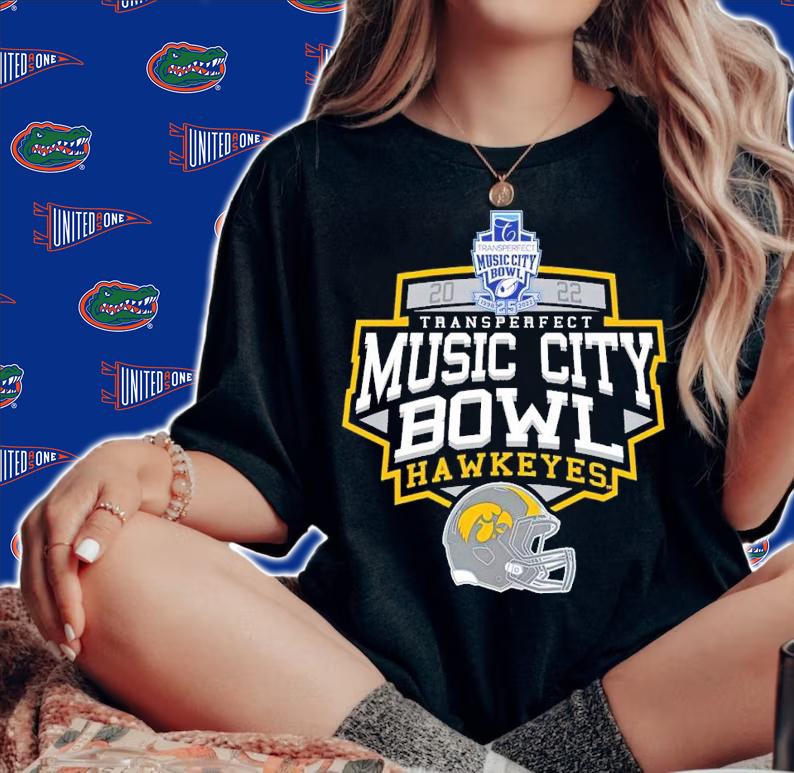 2022 TransPerfect Music City Bowl Iowa Hawkeyes shirt t-shirt woman shirt