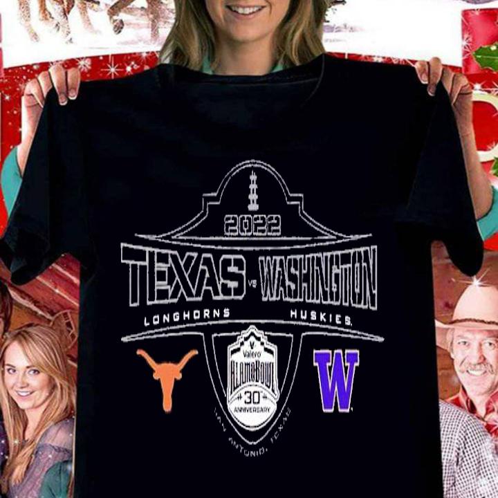 2022 Valero Alamo Bowl 2-Team Texas Longhorns and Washington Huskies shirt t-shirt woman shirt