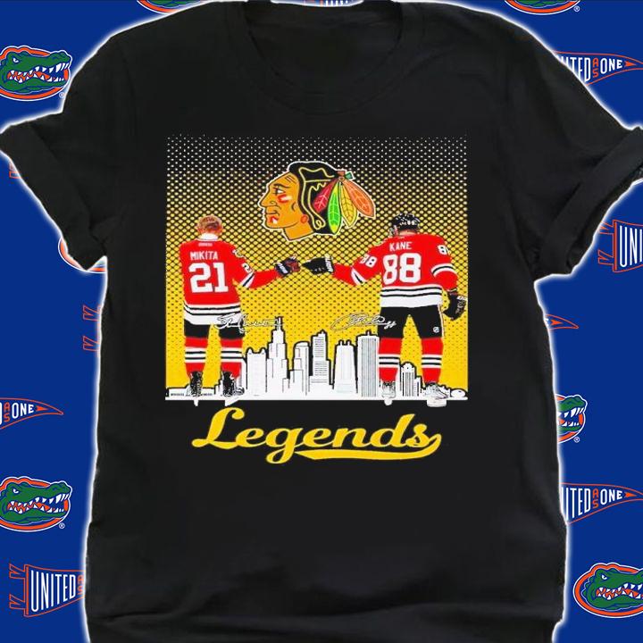 Chicago Blackhawks Stan Mikita Patrick Kane Legends signatures shirt t-shirt shirt