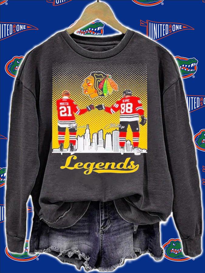 Chicago Blackhawks Stan Mikita Patrick Kane Legends signatures shirt t-shirt sweatshirt