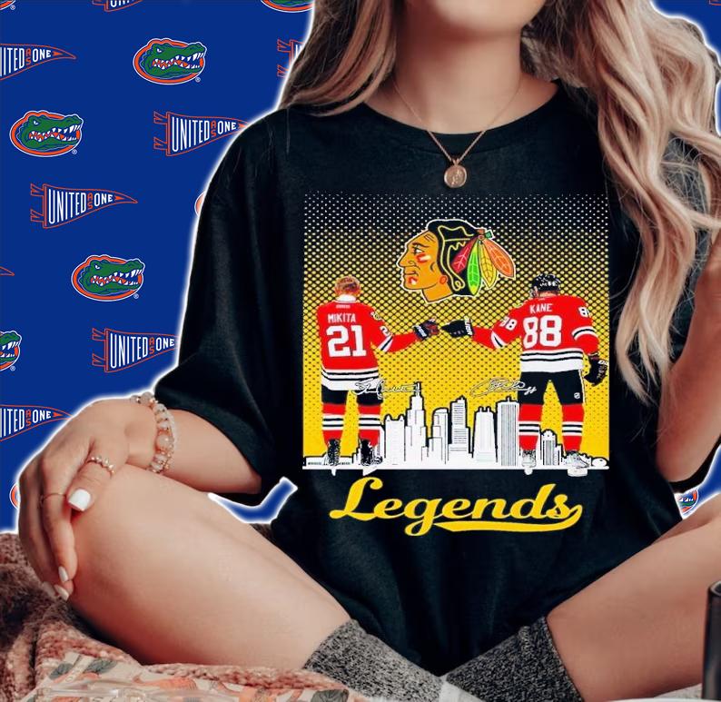 Chicago Blackhawks Stan Mikita Patrick Kane Legends signatures shirt t-shirt woman shirt