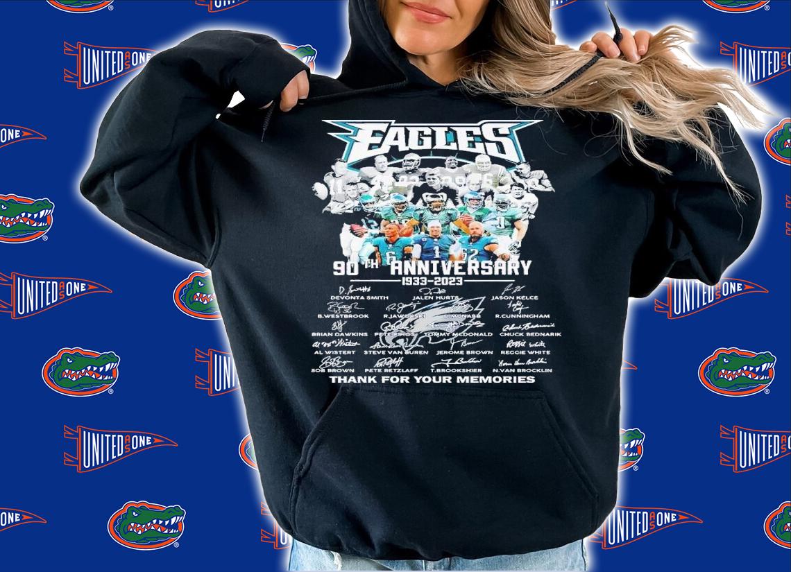 Eagles 90th anniversary 1933 2023 thank you for the memories shirt t-shirt hoodie