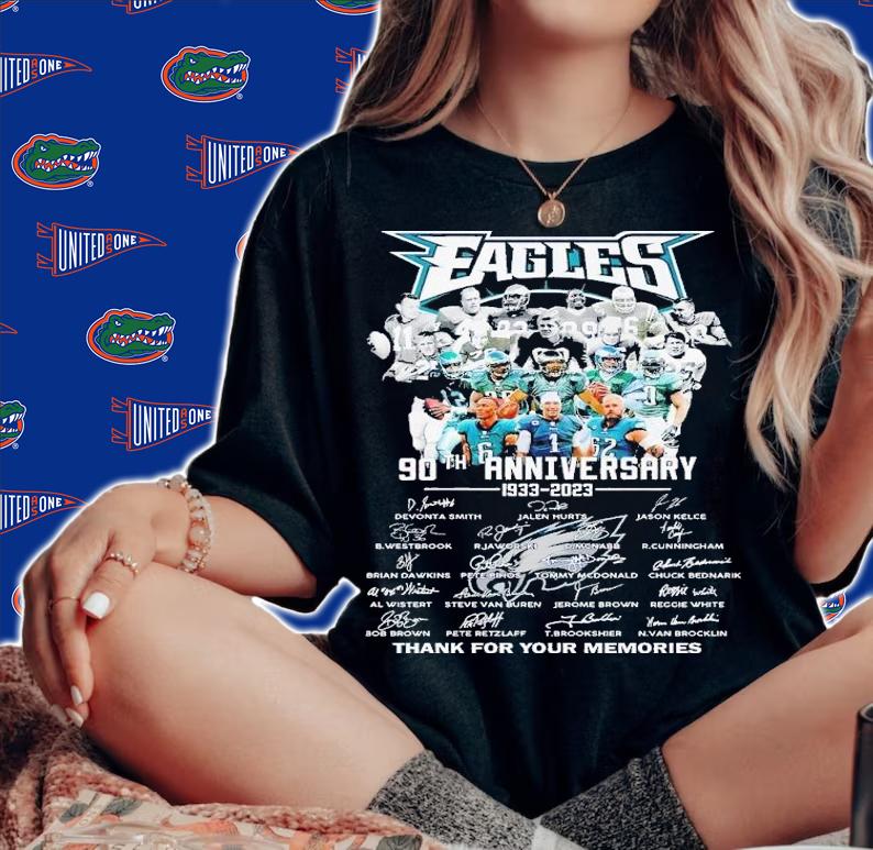 Eagles 90th anniversary 1933 2023 thank you for the memories shirt t-shirt woman shirt