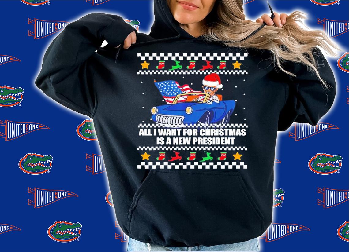 Funny biden All I Want For Christmas Is A New President Santa Claus Christmas Ugly Shirt t-shirt hoodie