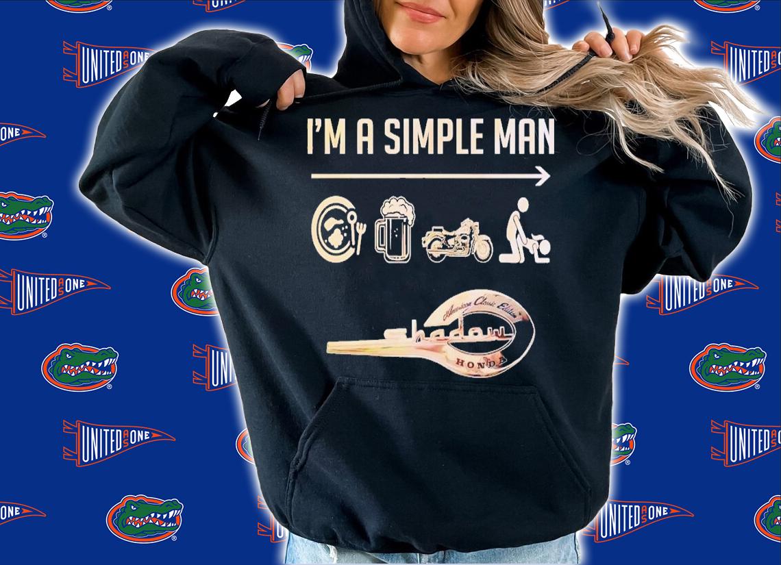 I'm a simple man breakfast and beer and motorbike and sex shawdow honda t-shirt hoodie