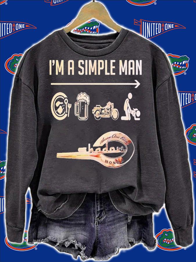 I'm a simple man breakfast and beer and motorbike and sex shirt t-shirt sweatshirt