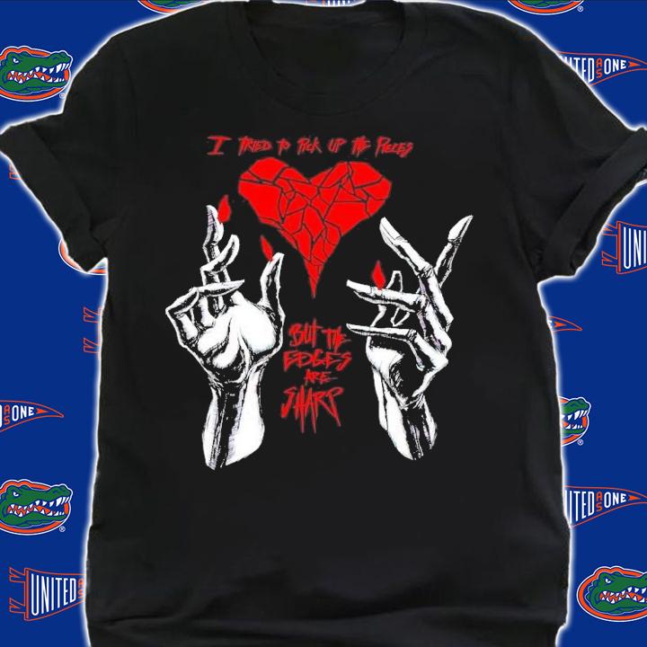 I tried to pick up the pieces but the edges are sharp shirt t-shirt shirt