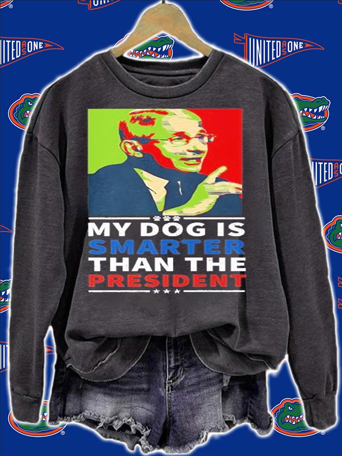 My Dog Is Smarter Than The President USA Conservative Christmas Funny Biden T-Shirt t-shirt