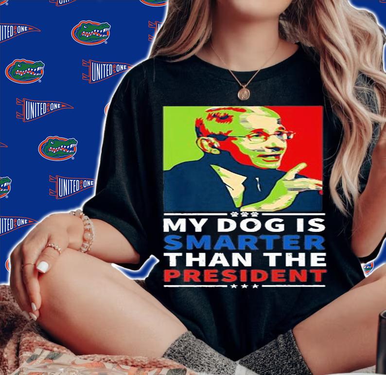 My Dog Is Smarter Than The President USA Conservative Christmas Funny Biden T-Shirt t-shirt