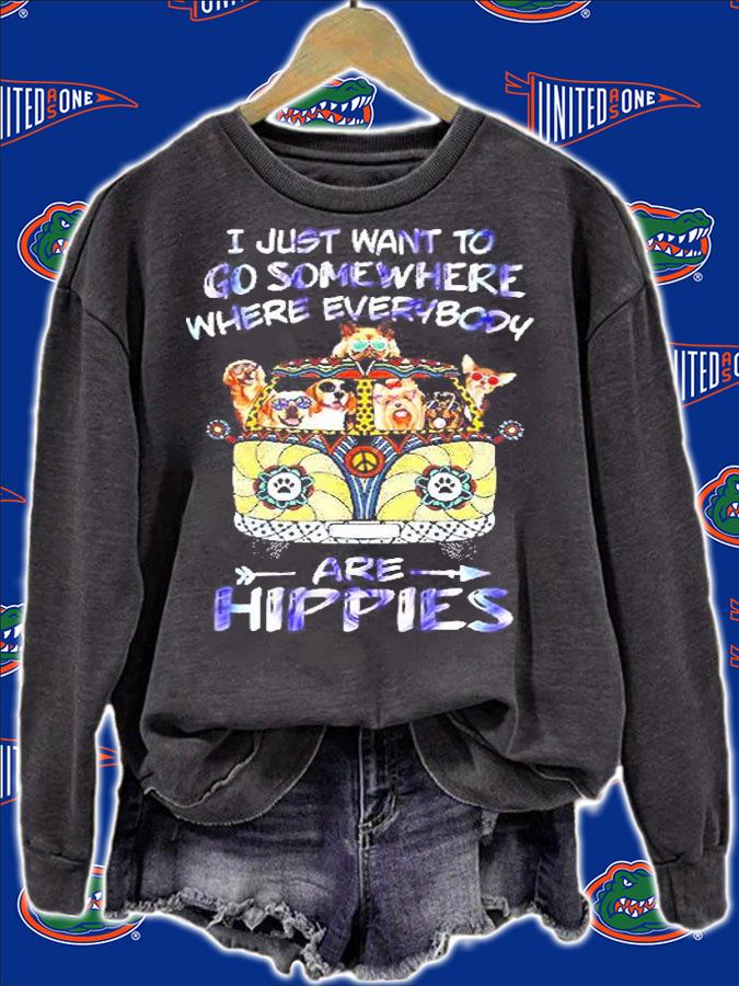 I Just Want To Go Somewhere Where Everybody Are Hippies T-Shirt t-shirt