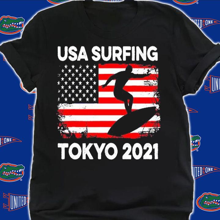 Surfing Tokyo 2021 Summer Sport Games USA American Flag Team shirt