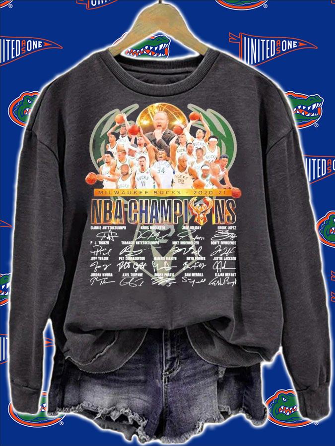 Milwaukee Bucks 2020 21 NBA Champions signatures shirt
