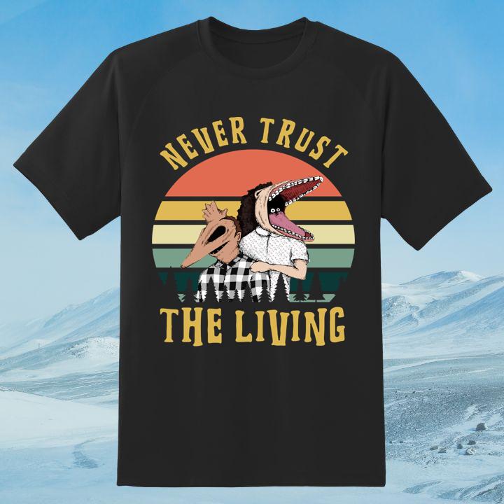 Official Beetlejuice Never Trust The Living Vintage Retro T-Shirt