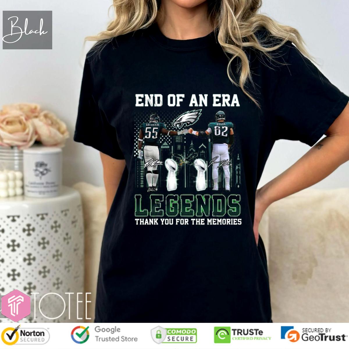 End Of An Era Legends Brandon Graham Jason Kelce Eagles Signatures T-Shirt