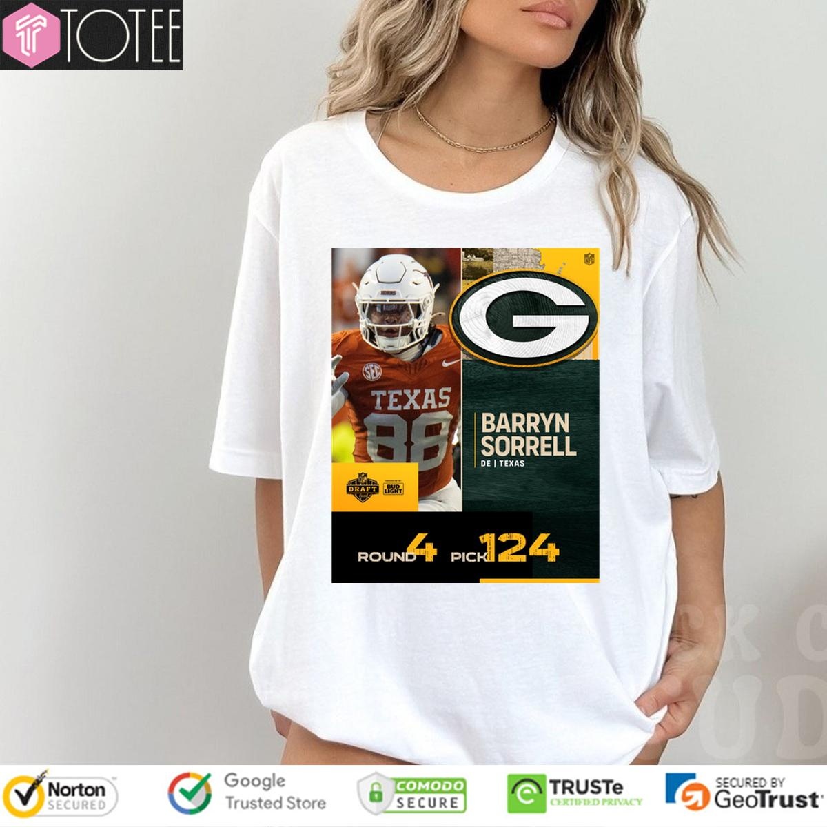 Barryn Sorrell Green Bay Packers 2025 Nfl Draft Poster T-shirt