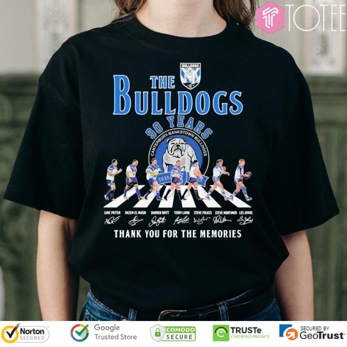 90 Years Canterbury-Bankstown Bulldogs Abbey Road Signatures T-shirt